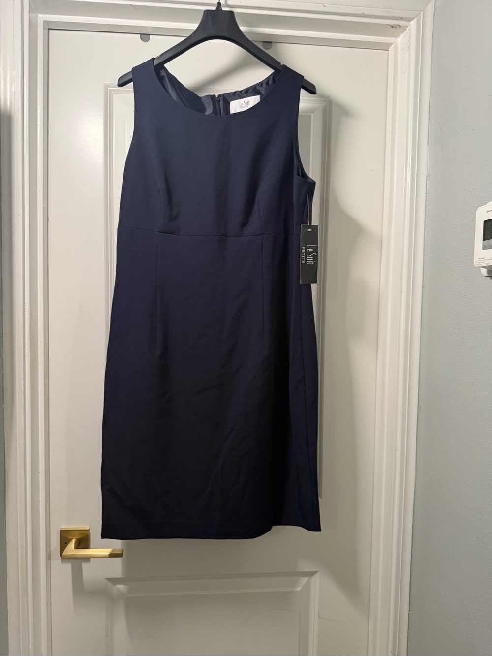 Le Suit Navy Piped Longline Blazer Coat suit Two piece - Picture 3 of 6